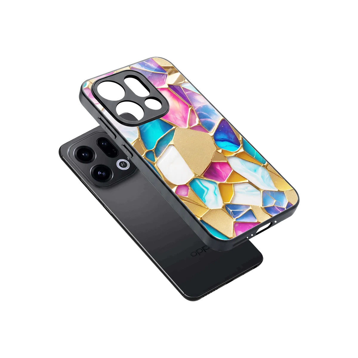 Luxe Spectrum sleek oppo find x9 cover with tempered glass back and TPU edges