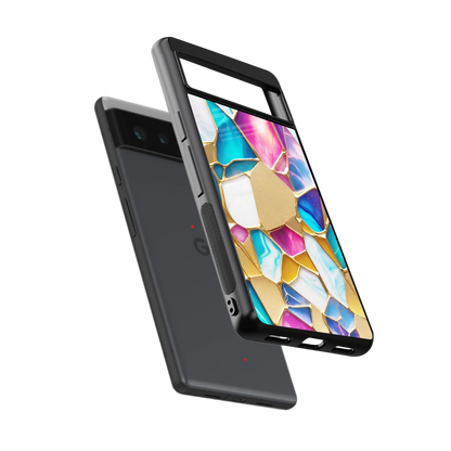 Luxe Spectrum sleek google pixel 6a cover with tempered glass back and TPU edges