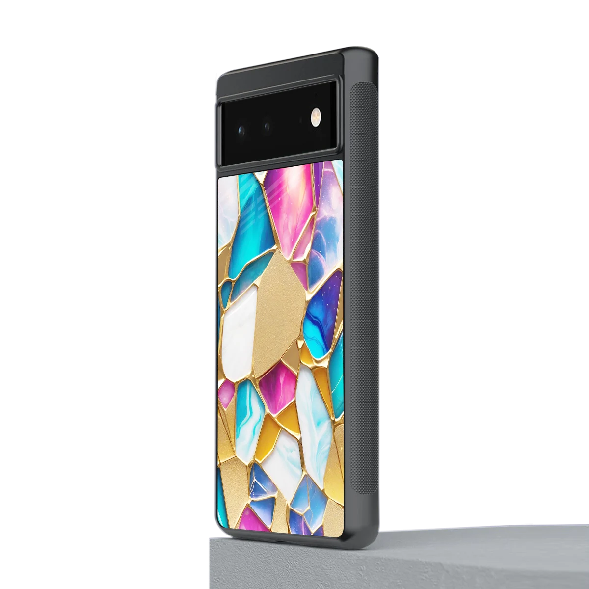 Luxe Spectrum stylish phone case for google pixel 6a | glossy glass and slim fit