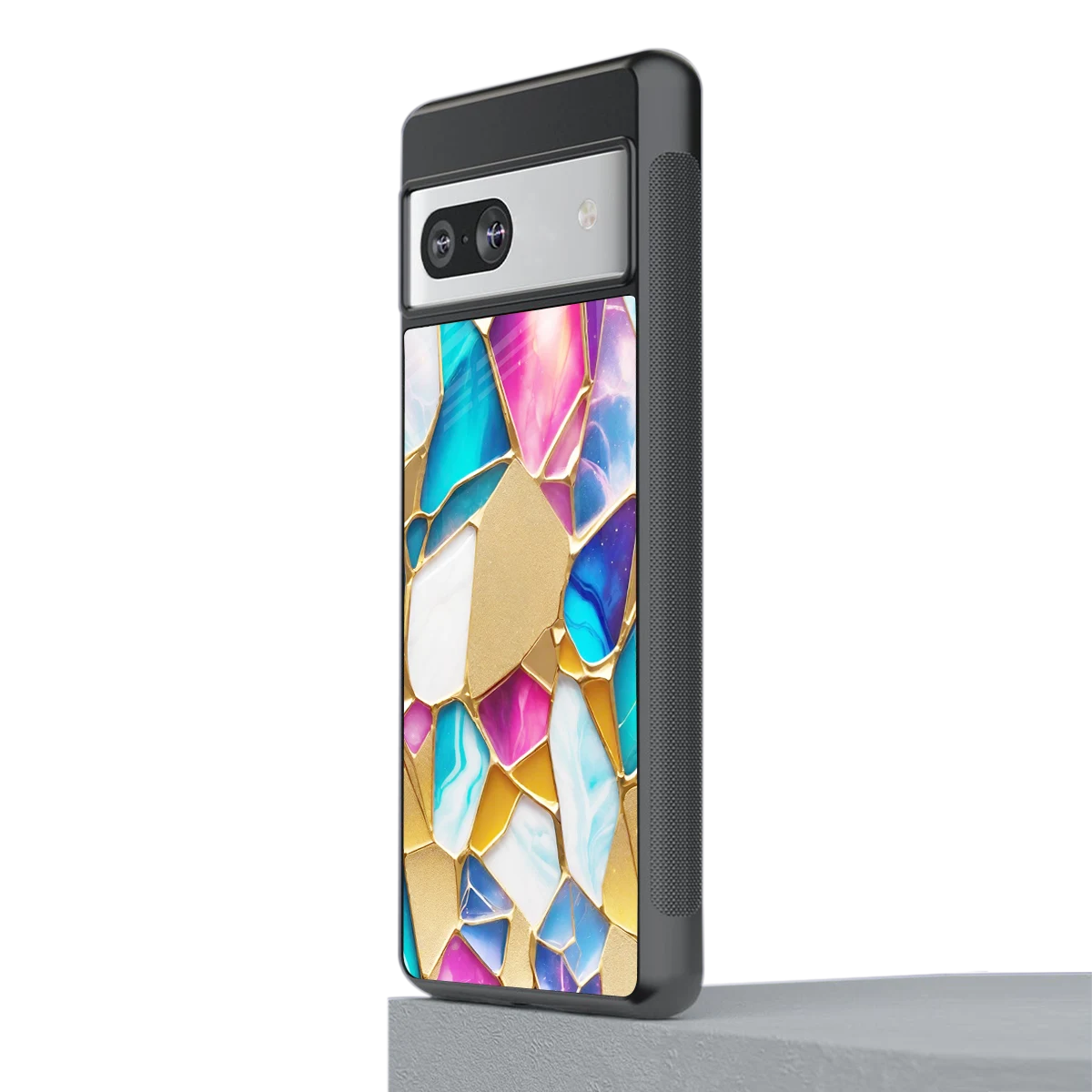 Luxe Spectrum stylish phone case for google pixel 7a | glossy glass and slim fit