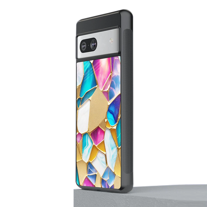 Luxe Spectrum stylish phone case for google pixel 7a | glossy glass and slim fit