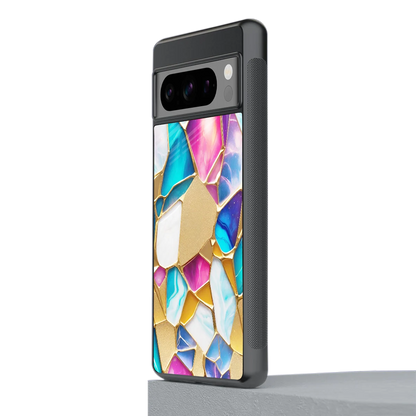 Luxe Spectrum stylish phone case for google pixel 8 pro | glossy glass and slim fit