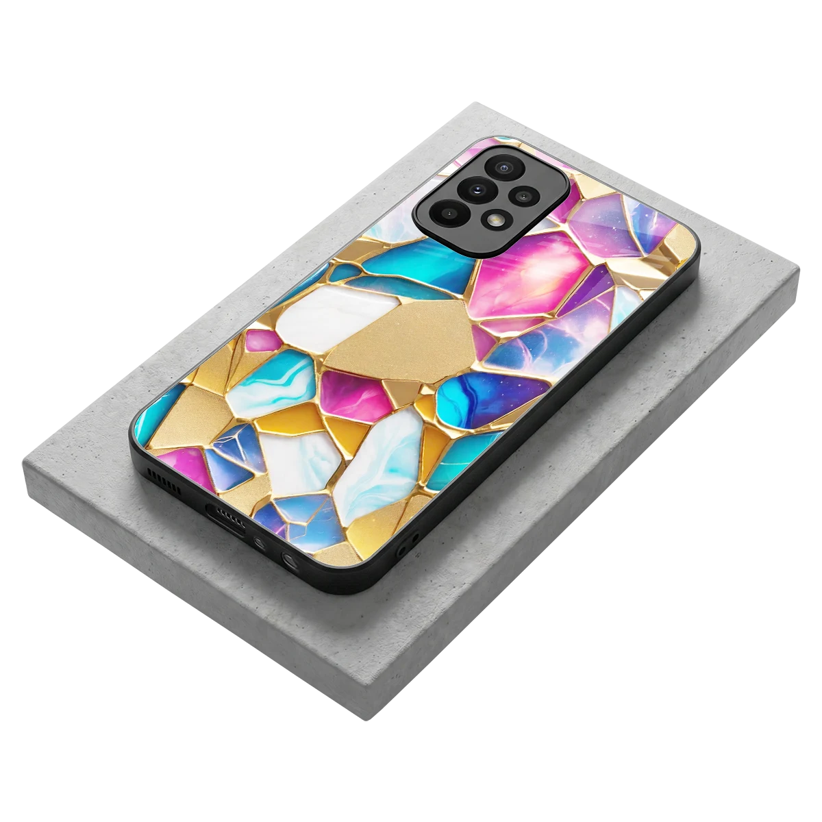 Luxe Spectrum stylish phone case for samsung galaxy a23 | glossy glass and slim fit