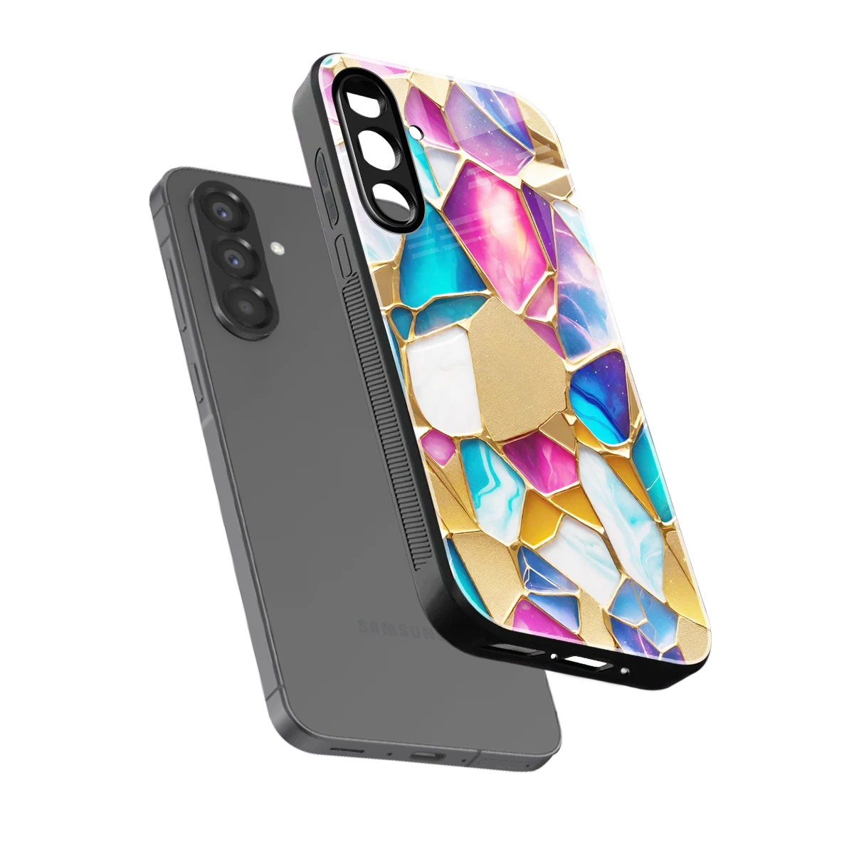 Luxe Spectrum sleek samsung galaxy a17 5g cover with tempered glass back and TPU edges