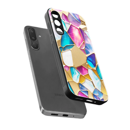 Luxe Spectrum sleek samsung galaxy m56 5g cover with tempered glass back and TPU edges