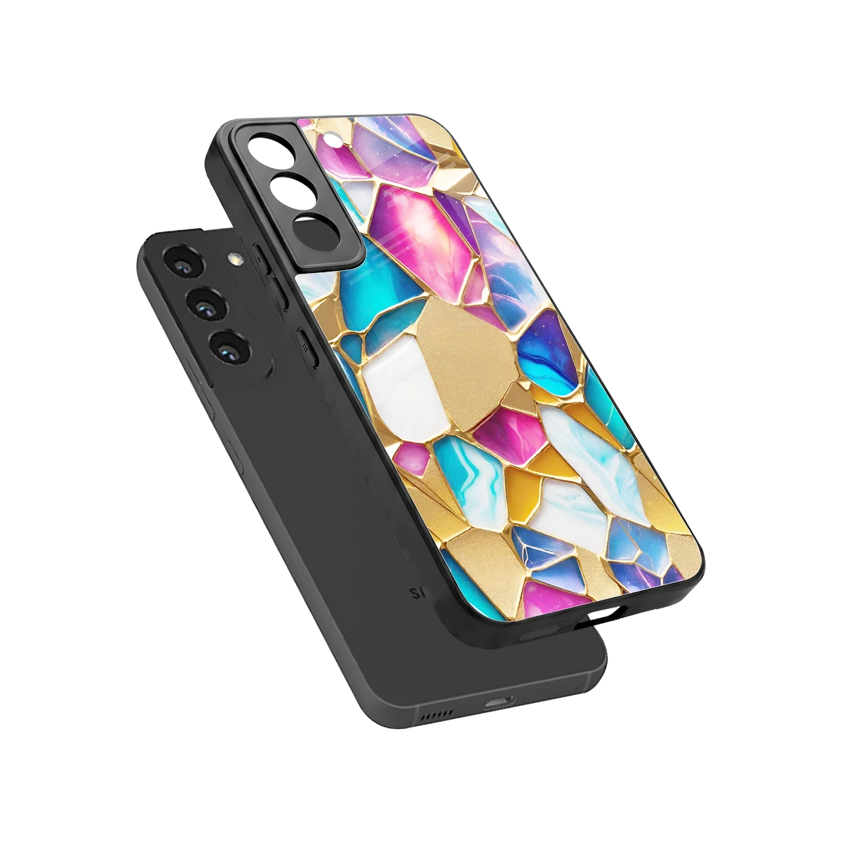 Luxe Spectrum sleek samsung galaxy s22 cover with tempered glass back and TPU edges