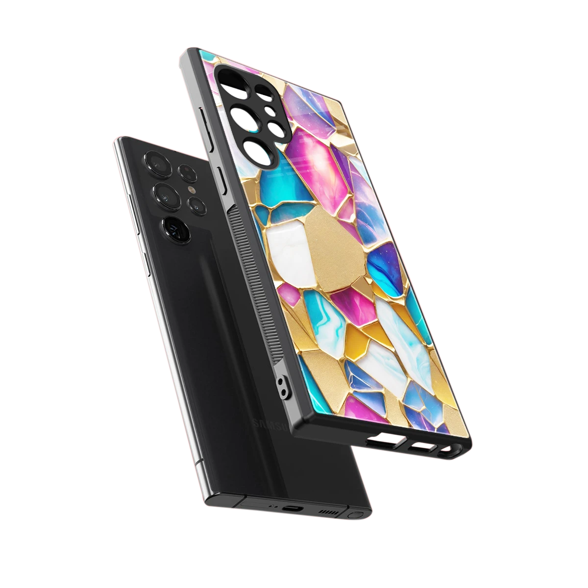Luxe Spectrum sleek samsung galaxy s24 ultra cover with tempered glass back and TPU edges