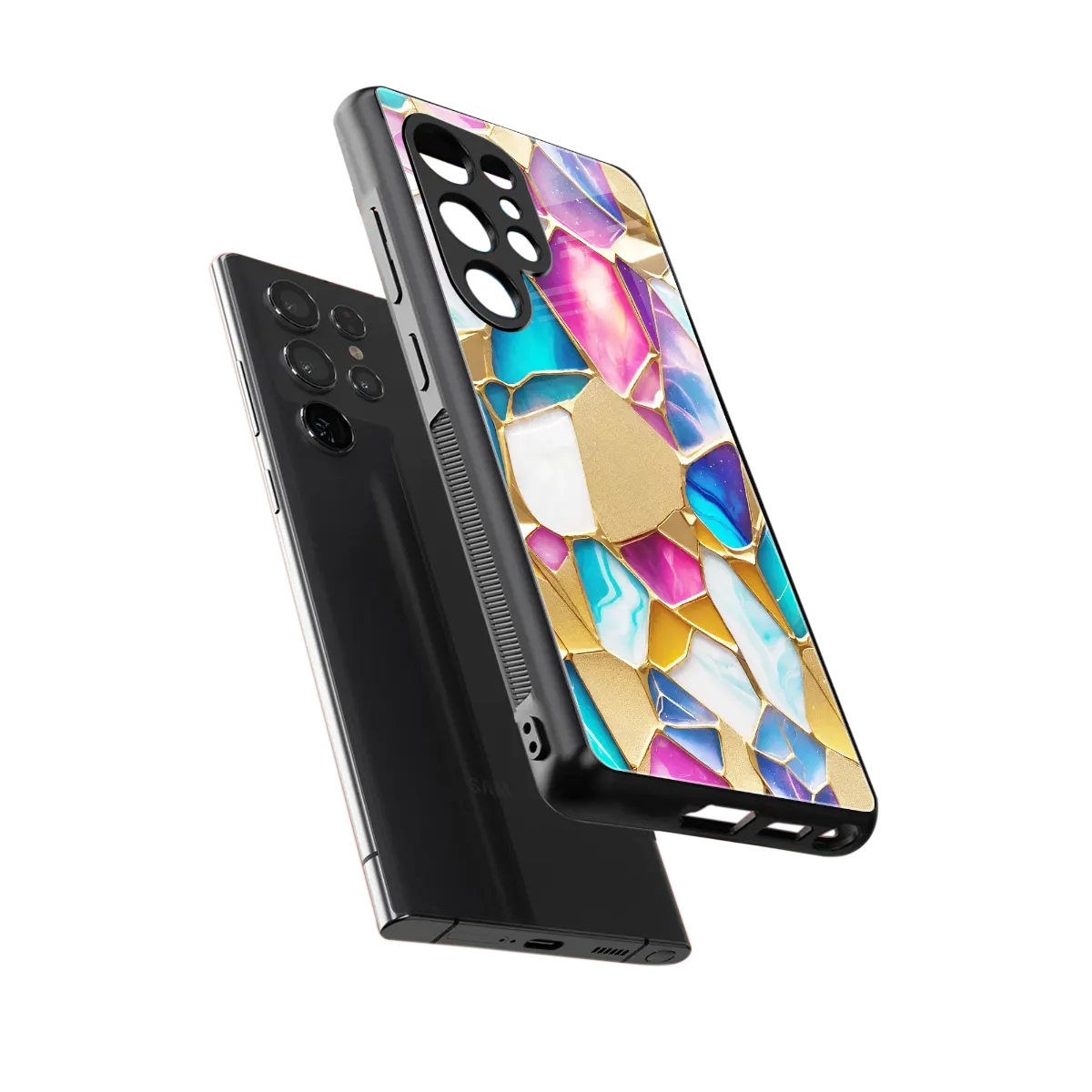Luxe Spectrum sleek samsung galaxy s25 ultra cover with tempered glass back and TPU edges