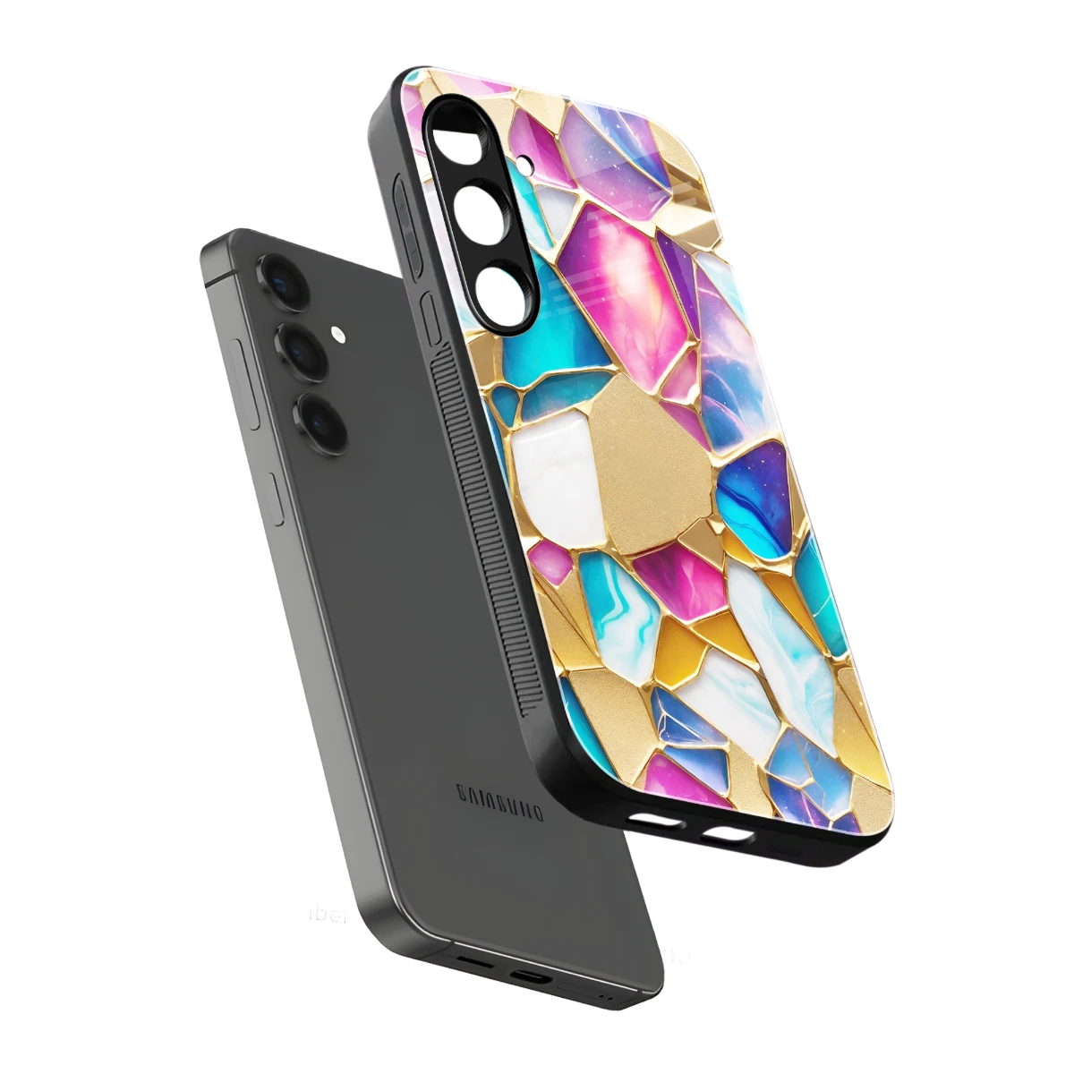 Luxe Spectrum sleek samsung galaxy s24 cover with tempered glass back and TPU edges