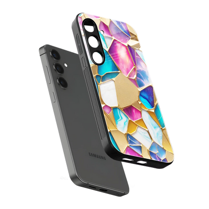 Luxe Spectrum sleek samsung galaxy s24 cover with tempered glass back and TPU edges