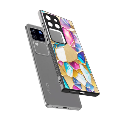 Luxe Spectrum sleekvivo v30 pro cover with tempered glass back and TPU edges