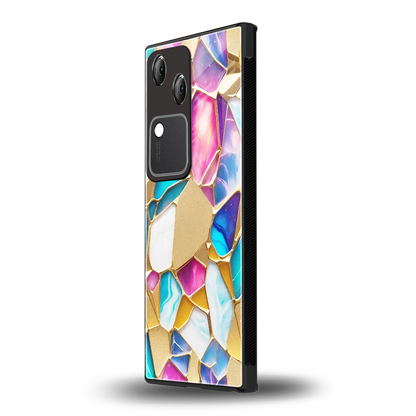 Luxe Spectrum vivo v30 mobile cover | shockproof glass phone case