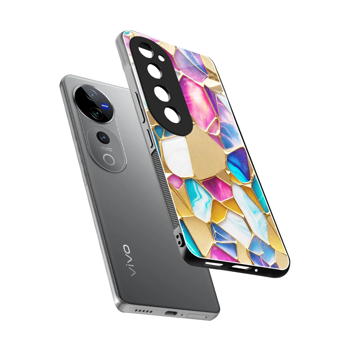 Luxe Spectrum sleek vivo v40 pro cover with tempered glass back and TPU edges