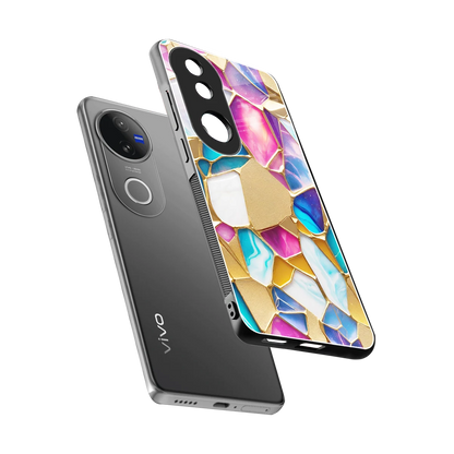 Luxe Spectrum sleek vivo v50 cover with tempered glass back and TPU edges