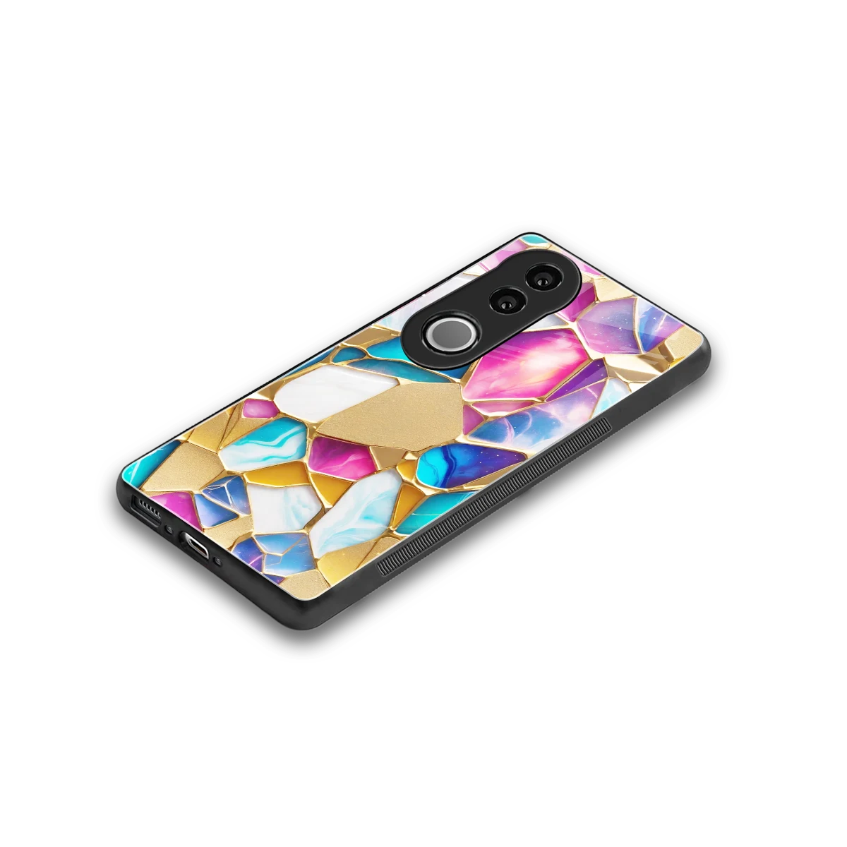 Luxe Spectrum stylish phone case for vivo v50 | glossy glass and slim fit