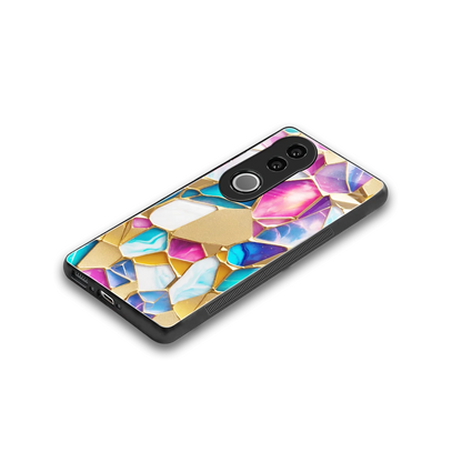 Luxe Spectrum stylish phone case for vivo v50 | glossy glass and slim fit