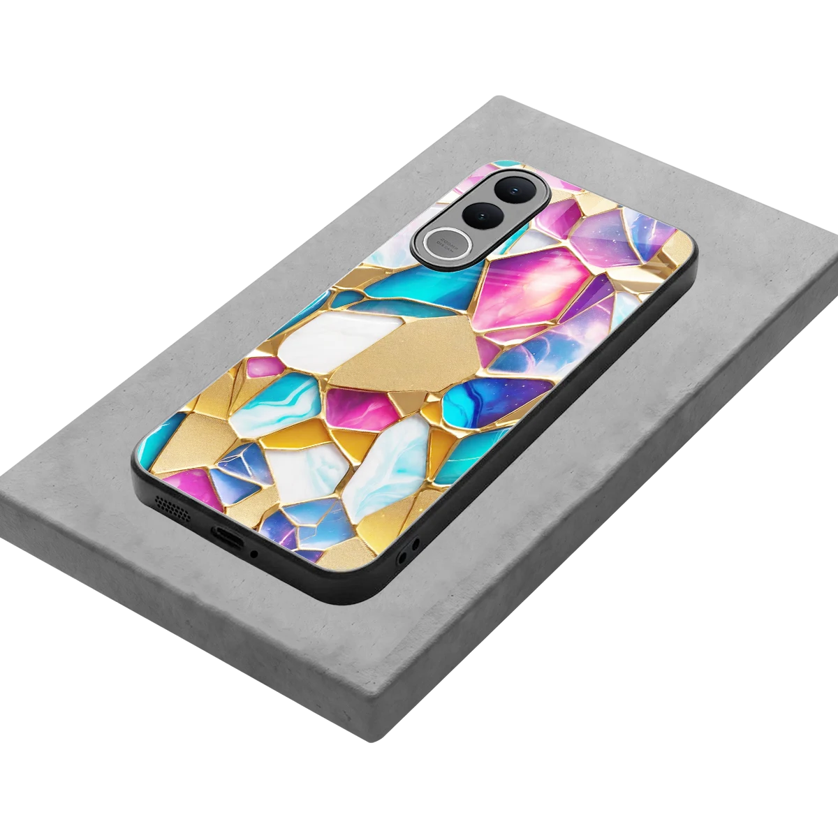 Luxe Spectrum stylish phone case for vivo v70 fe | glossy glass and slim fit