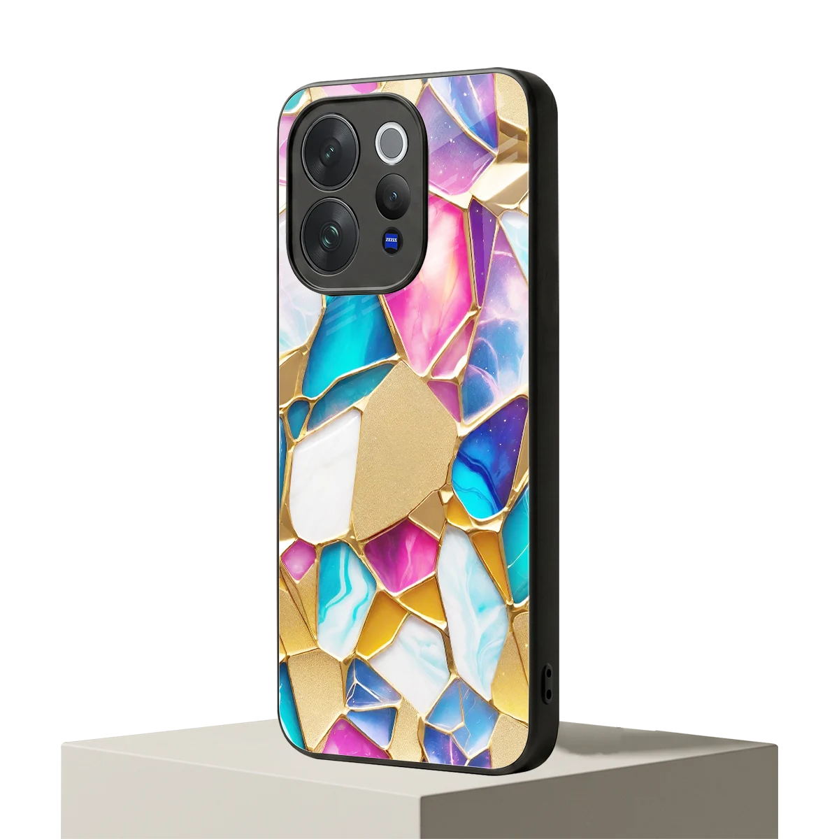 Luxe Spectrum vivo v70 elite mobile cover | shockproof glass phone case