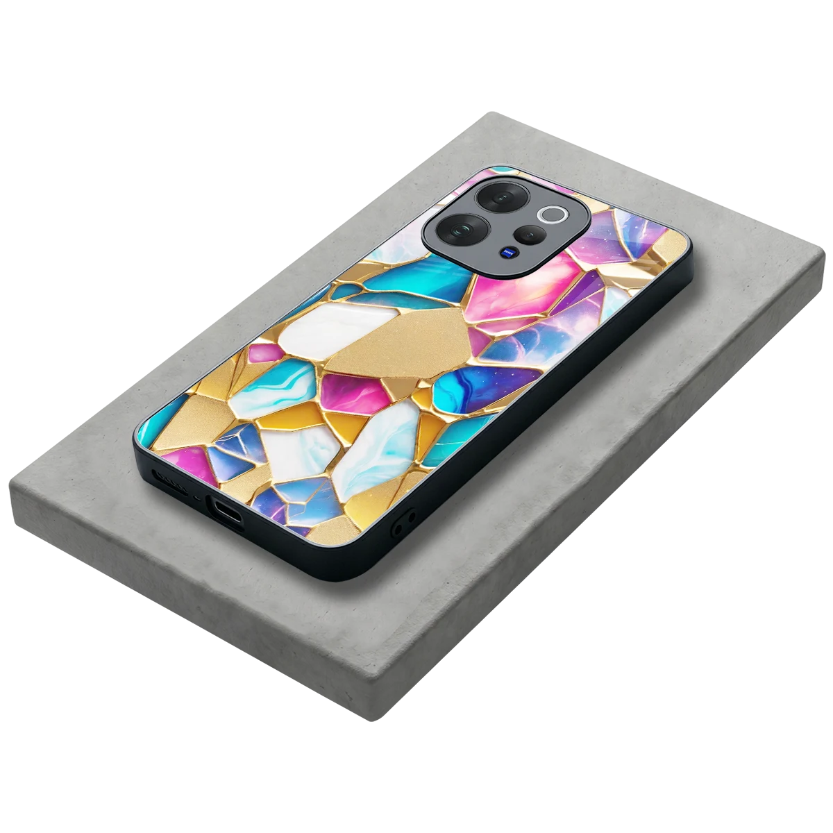 Luxe Spectrum stylish phone case for vivo v70 elite | glossy glass and slim fit