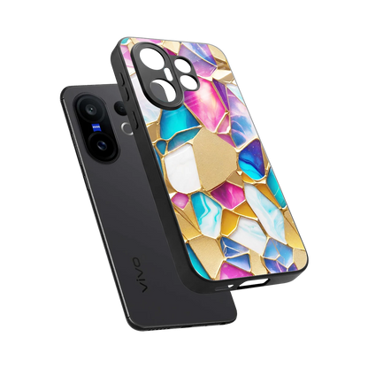 Luxe Spectrum sleek vivo x200 fe cover with tempered glass back and TPU edges