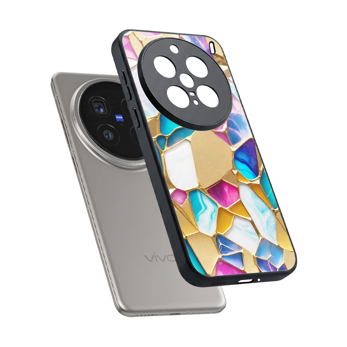 Luxe Spectrum sleek vivo x200 pro cover with tempered glass back and TPU edges