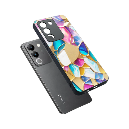 Luxe Spectrum sleek vivo y200 5g cover with tempered glass back and TPU edges