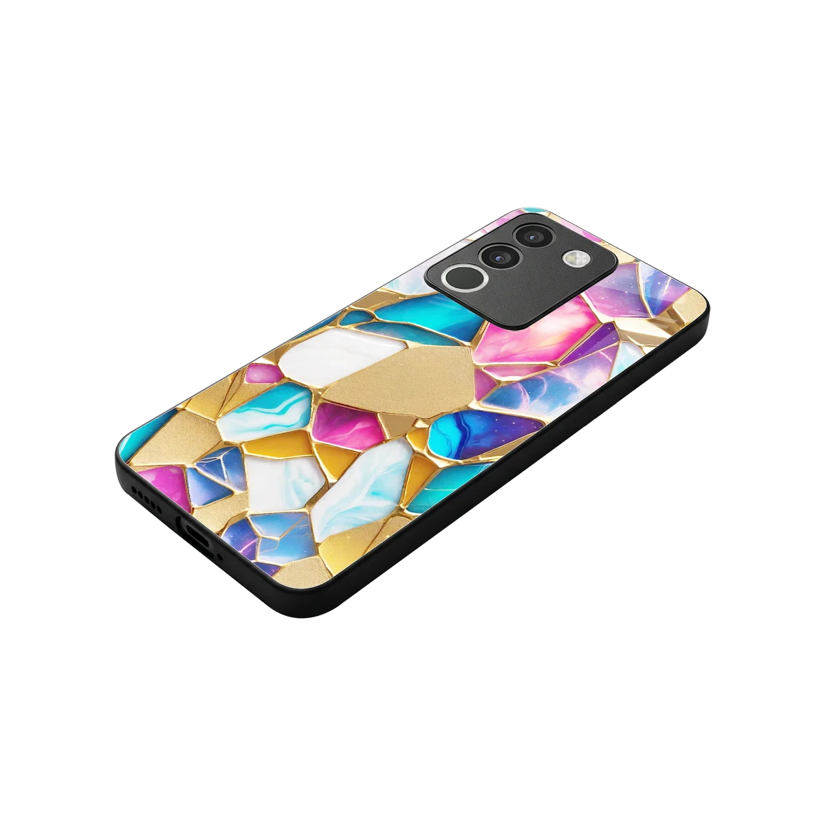 Luxe Spectrum stylish phone case for vivo y200 5g | glossy glass and slim fit