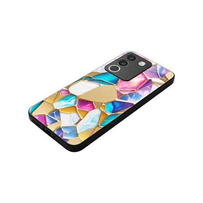 Luxe Spectrum stylish phone case for vivo y200 5g | glossy glass and slim fit