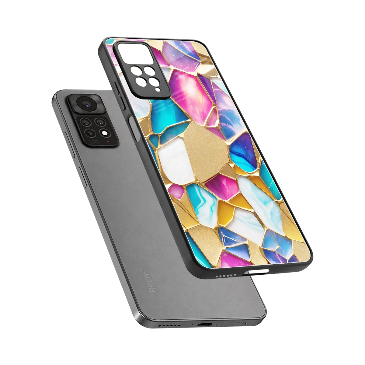Luxe Spectrum sleek redmi note 11 pro cover with tempered glass back and TPU edges