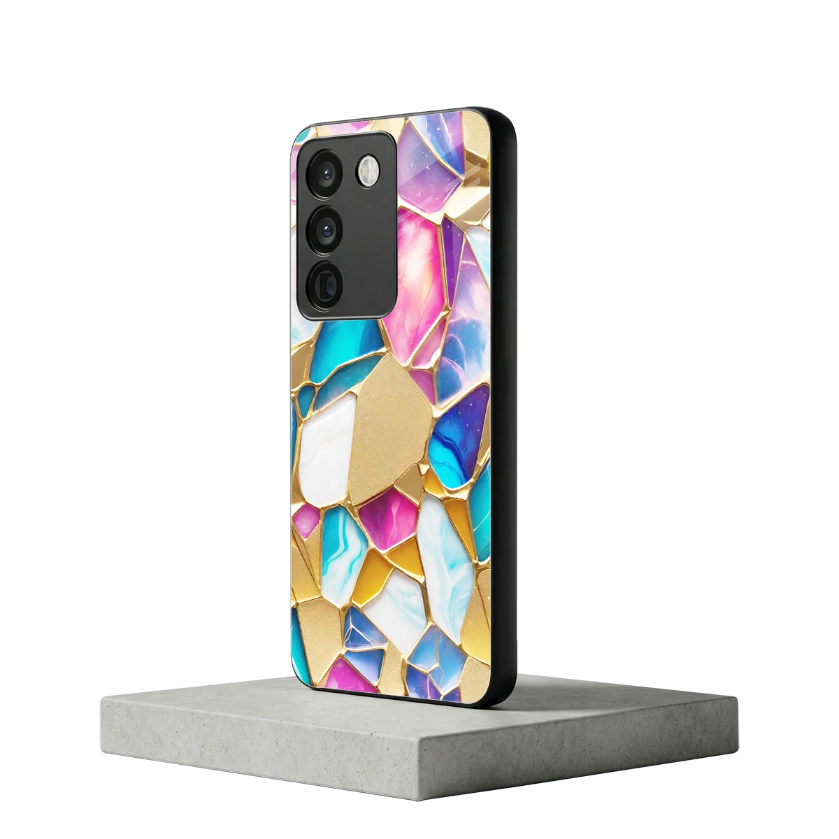 Luxe Spectrum vivo y200 5g mobile cover | shockproof glass phone case