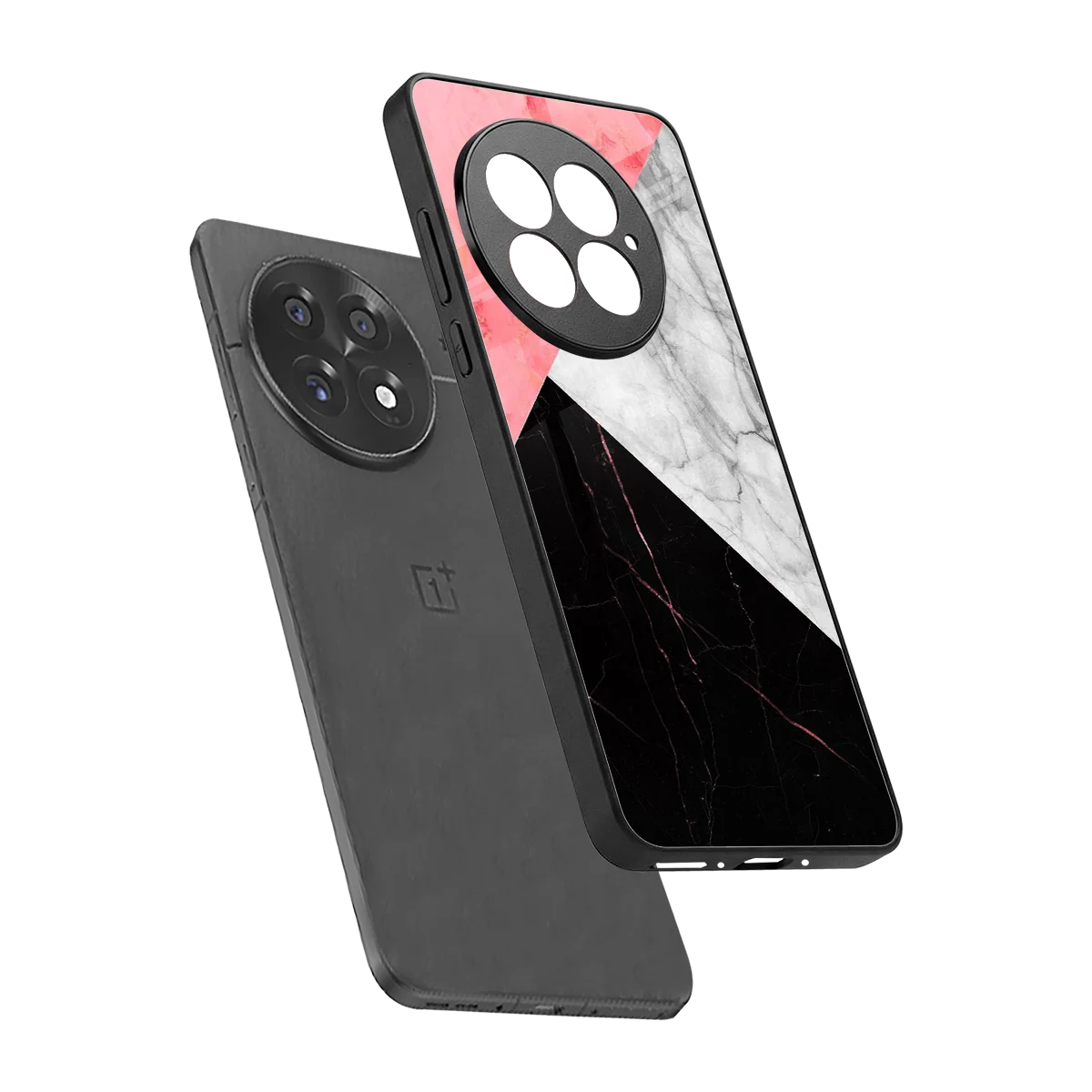 Luxe Trio sleek oneplus 13 cover with tempered glass back and TPU edges
