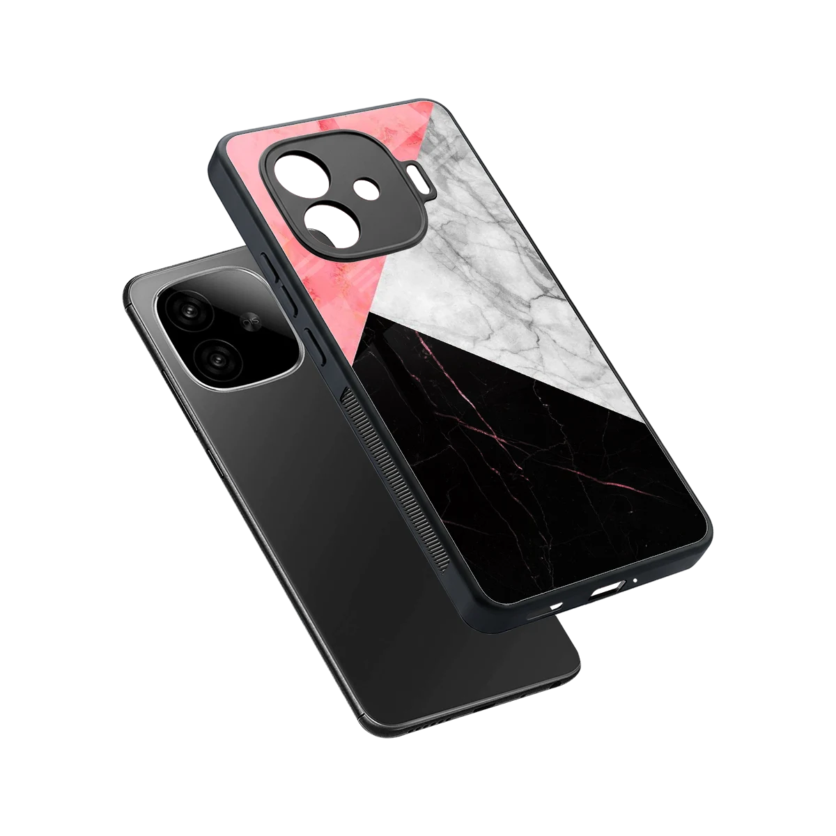 Luxe Trio sleek iqoo neo 10r 5g cover with tempered glass back and TPU edges
