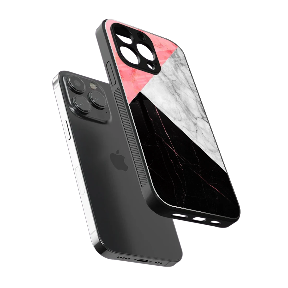 Luxe Trio sleek iphone 15 pro max cover with tempered glass back and TPU edges