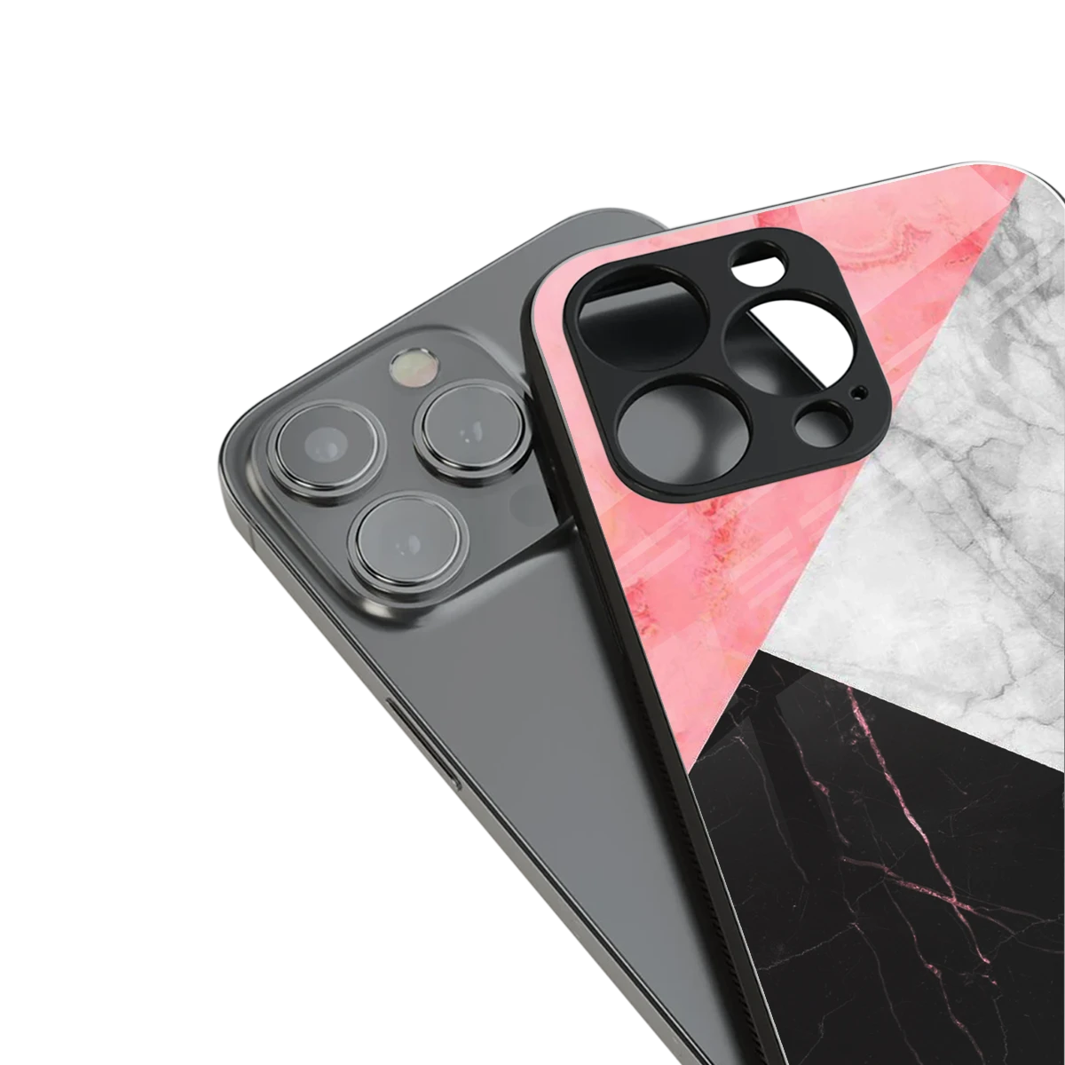 Luxe Trio stylish phone case for iphone 15 pro max | glossy glass and slim fit