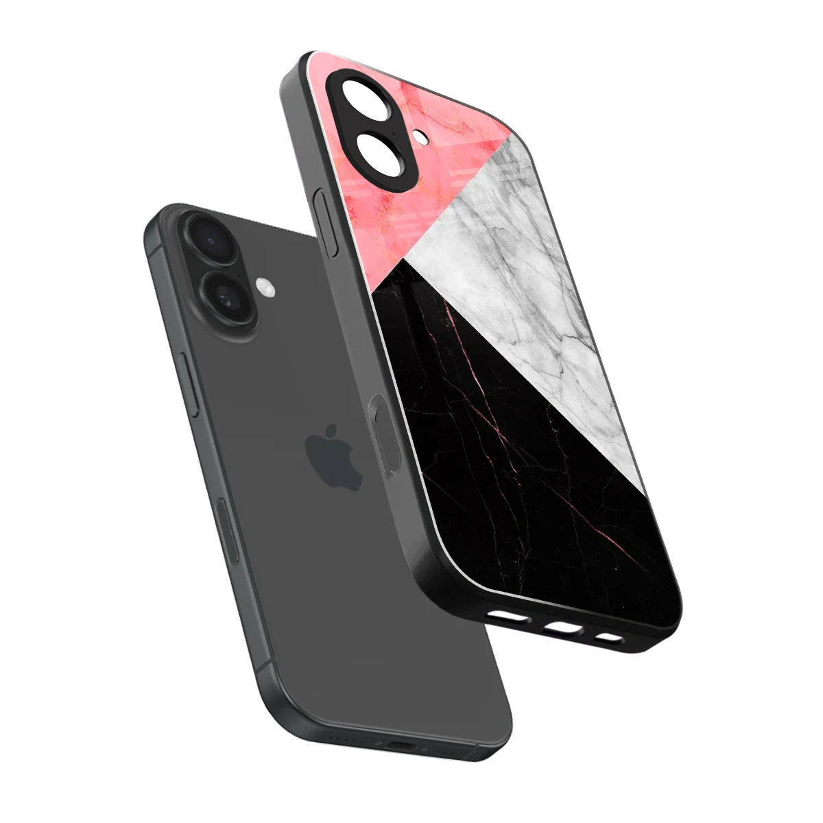 Luxe Trio sleek iphone 17 cover with tempered glass back and TPU edges