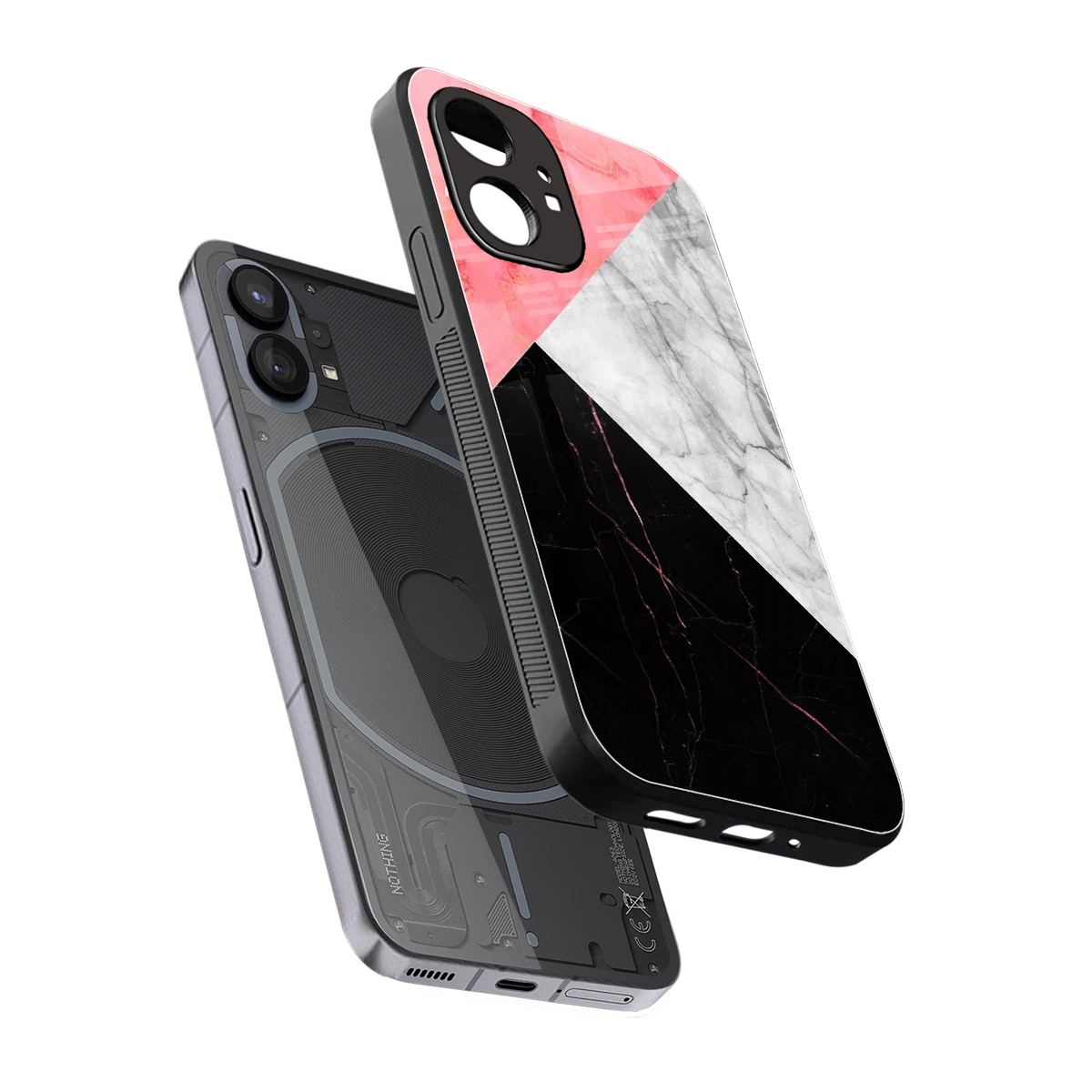Luxe Trio sleek nothing phone 1 cover with tempered glass back and TPU edges