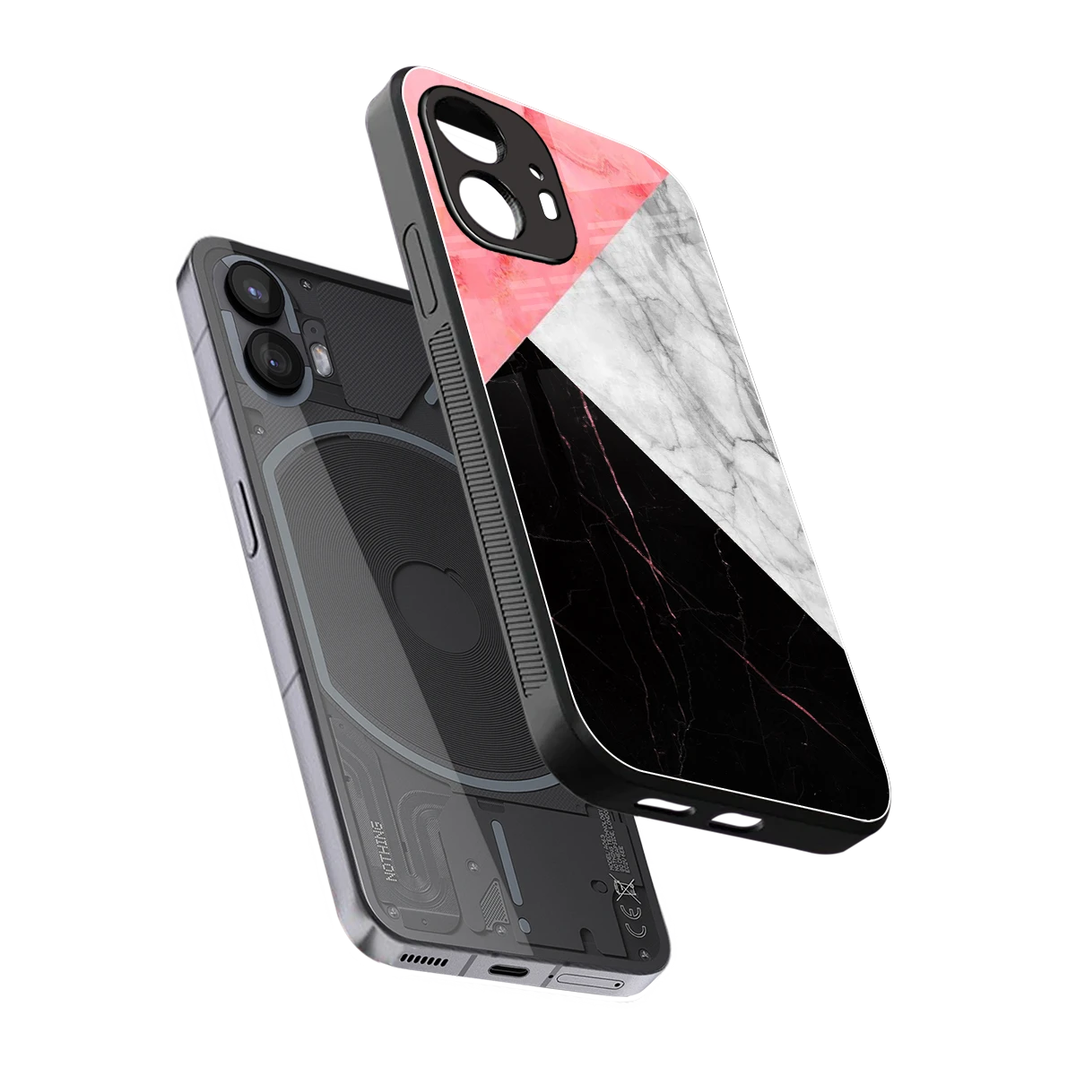 Luxe Trio sleek nothing phone 2 cover with tempered glass back and TPU edges