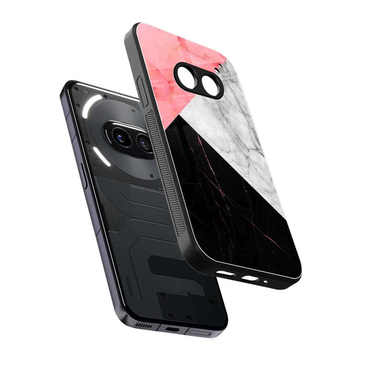 Luxe Trio sleek nothing phone 2a cover with tempered glass back and TPU edges
