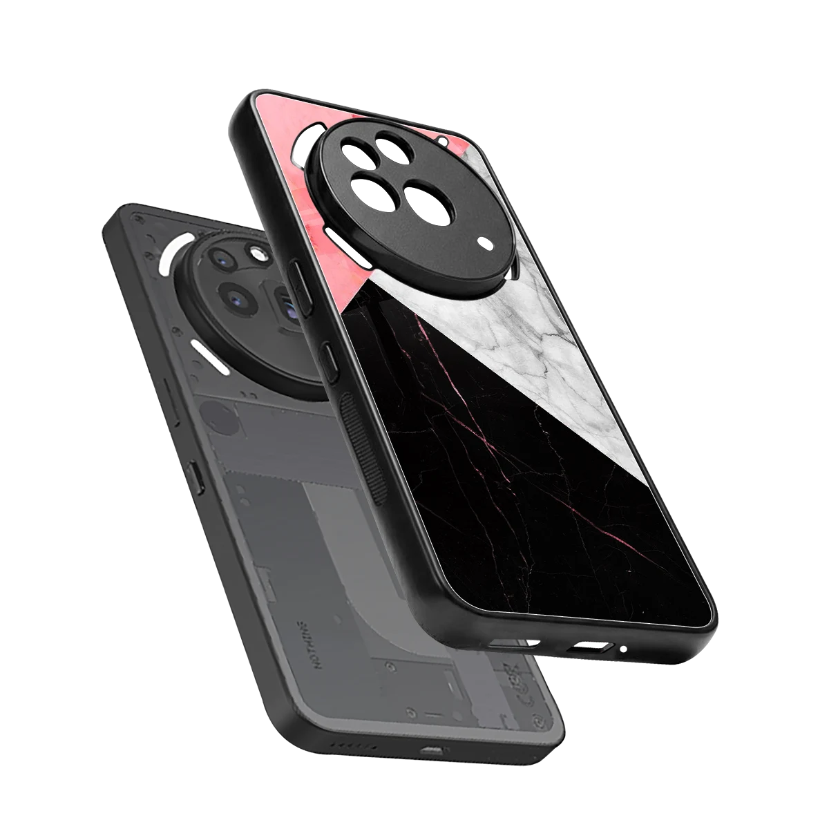 Luxe Trio sleek nothing phone 3a pro cover with tempered glass back and TPU edges