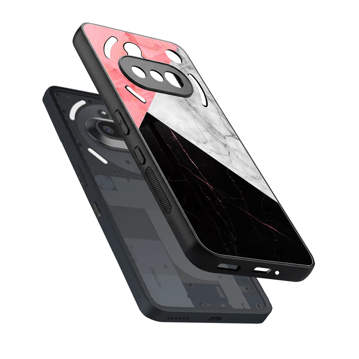 Luxe Trio sleek nothing phone 3a cover with tempered glass back and TPU edges