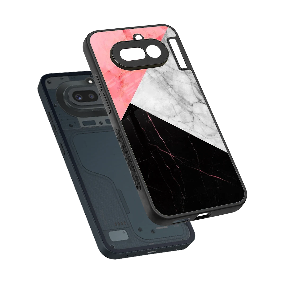 Luxe Trio sleek nothing phone 4a cover with tempered glass back and TPU edges