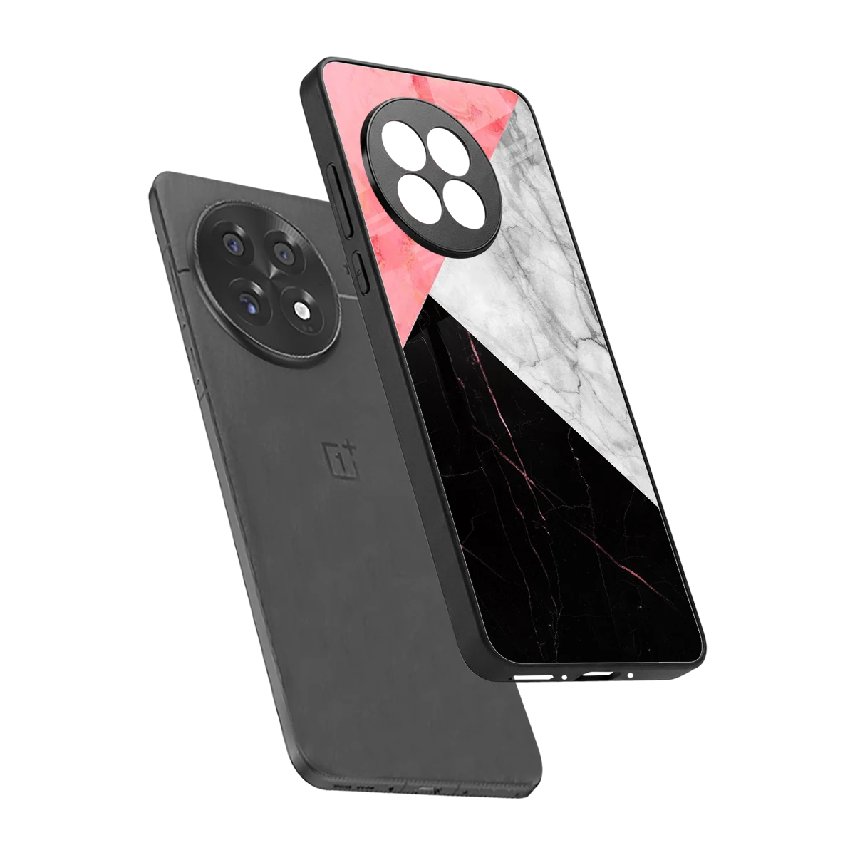 Luxe Trio sleek oneplus 13r cover with tempered glass back and TPU edges