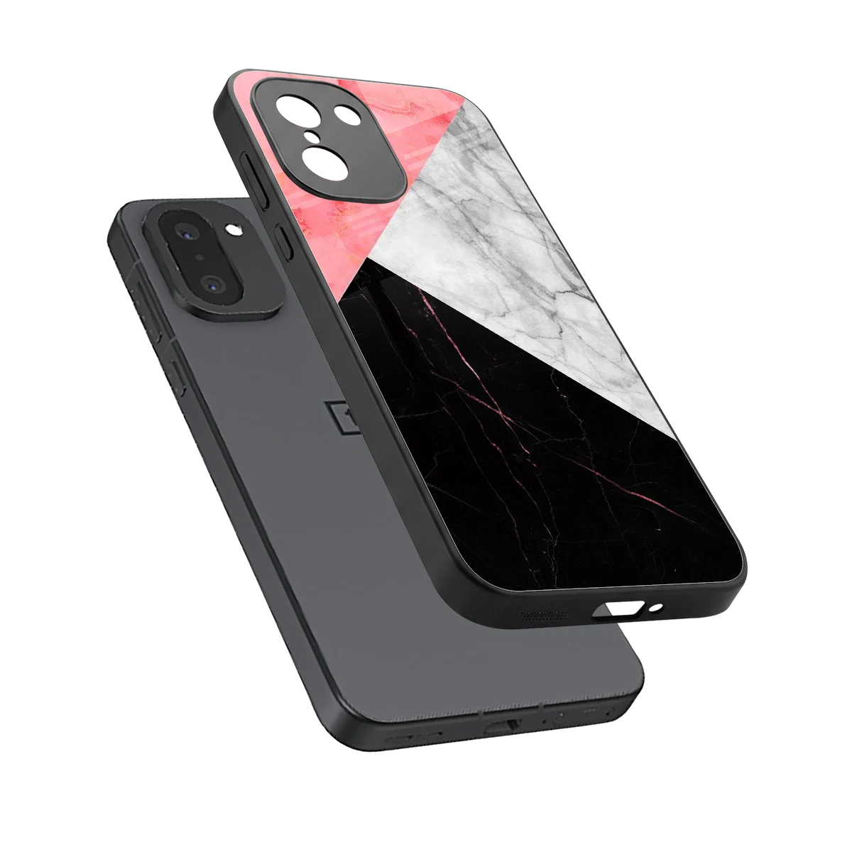Luxe Trio sleek oneplus 15r cover with tempered glass back and TPU edges