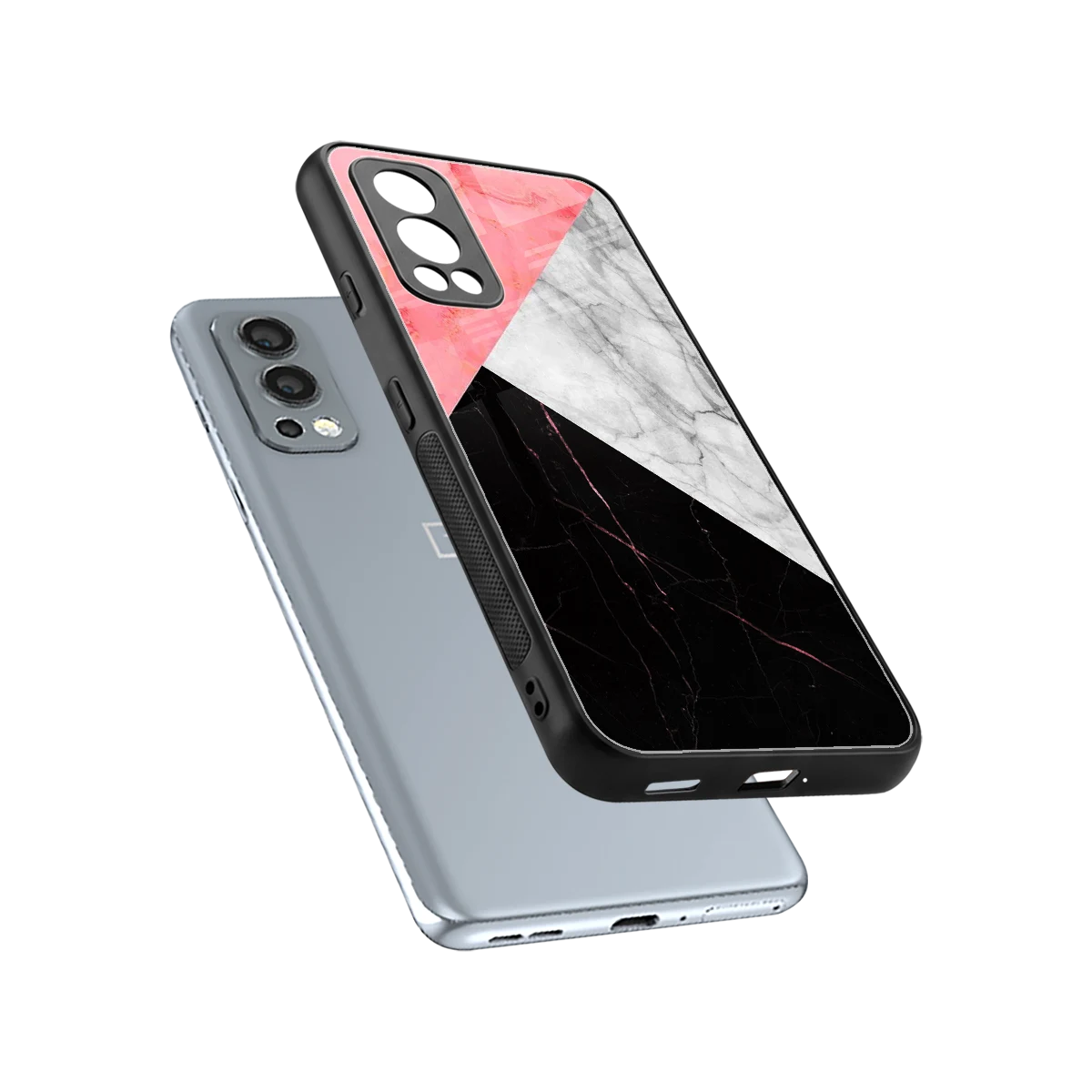 Luxe Trio sleek oneplus nord 2 cover with tempered glass back and TPU edges