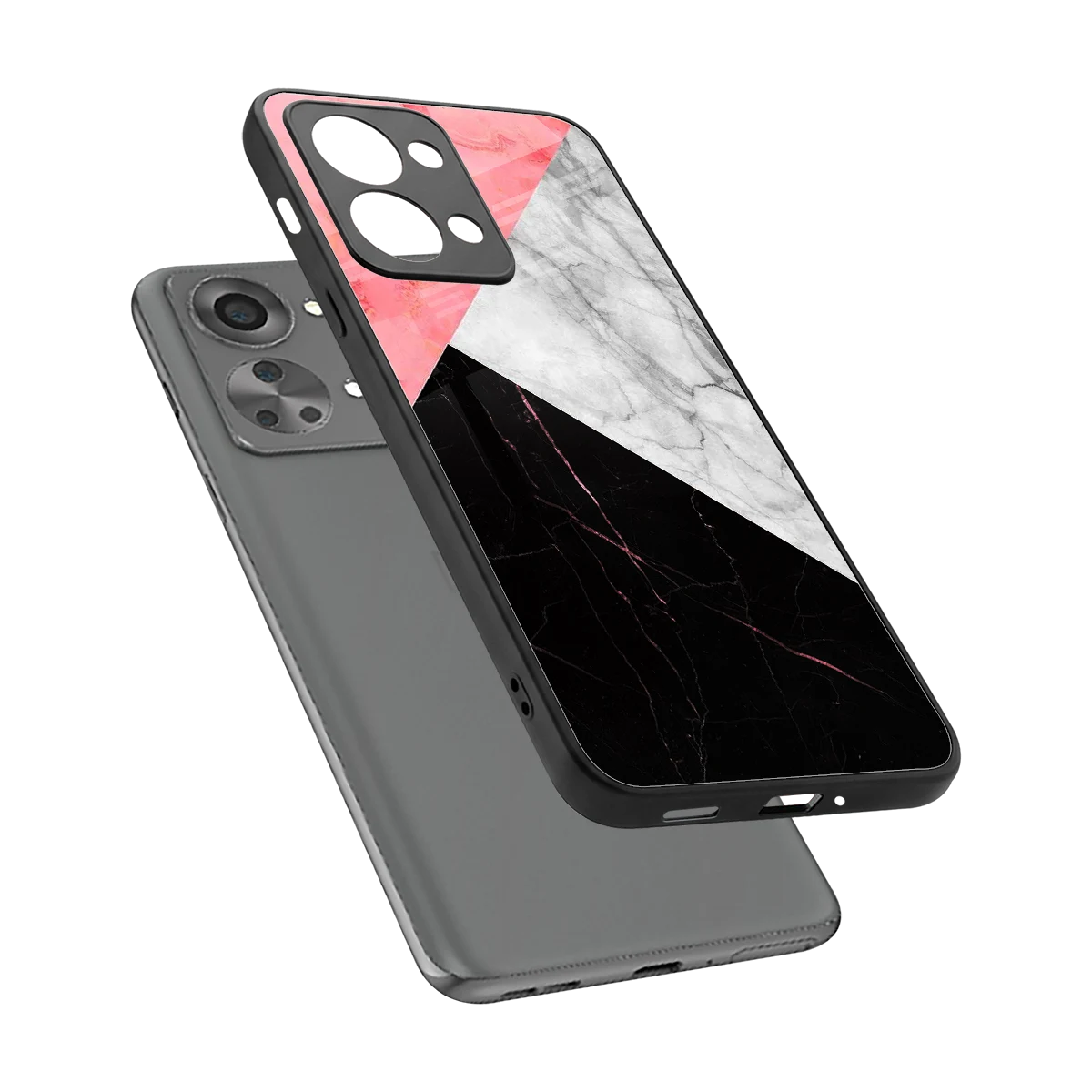 Luxe Trio sleek oneplus nord 2t cover with tempered glass back and TPU edges