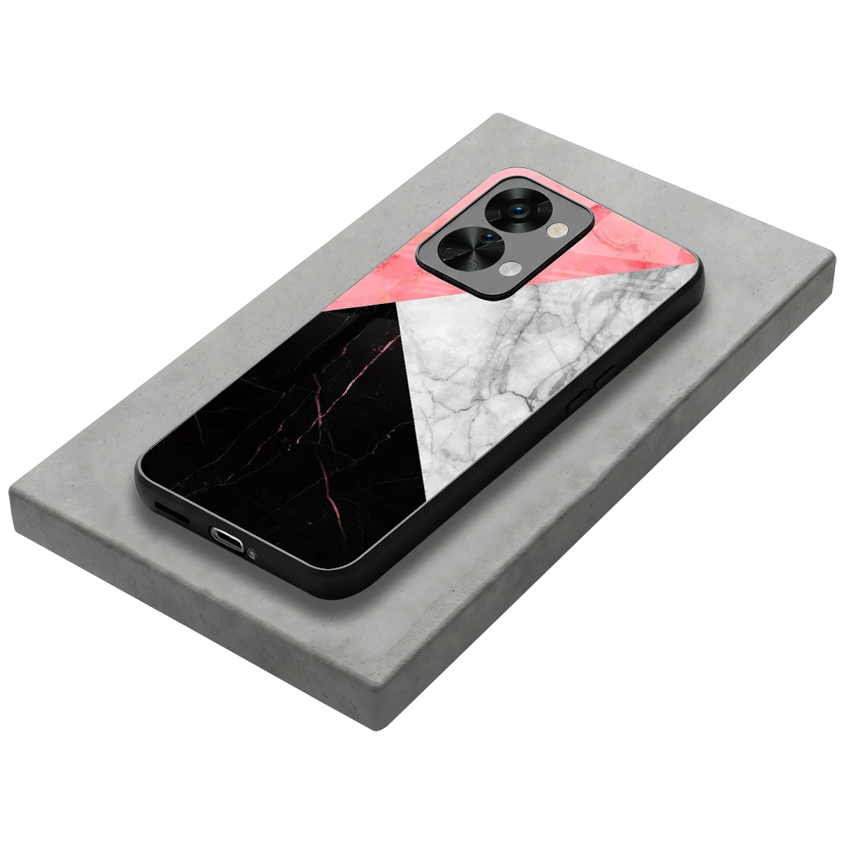 Luxe Trio stylish phone case for oneplus nord 2t | glossy glass and slim fit