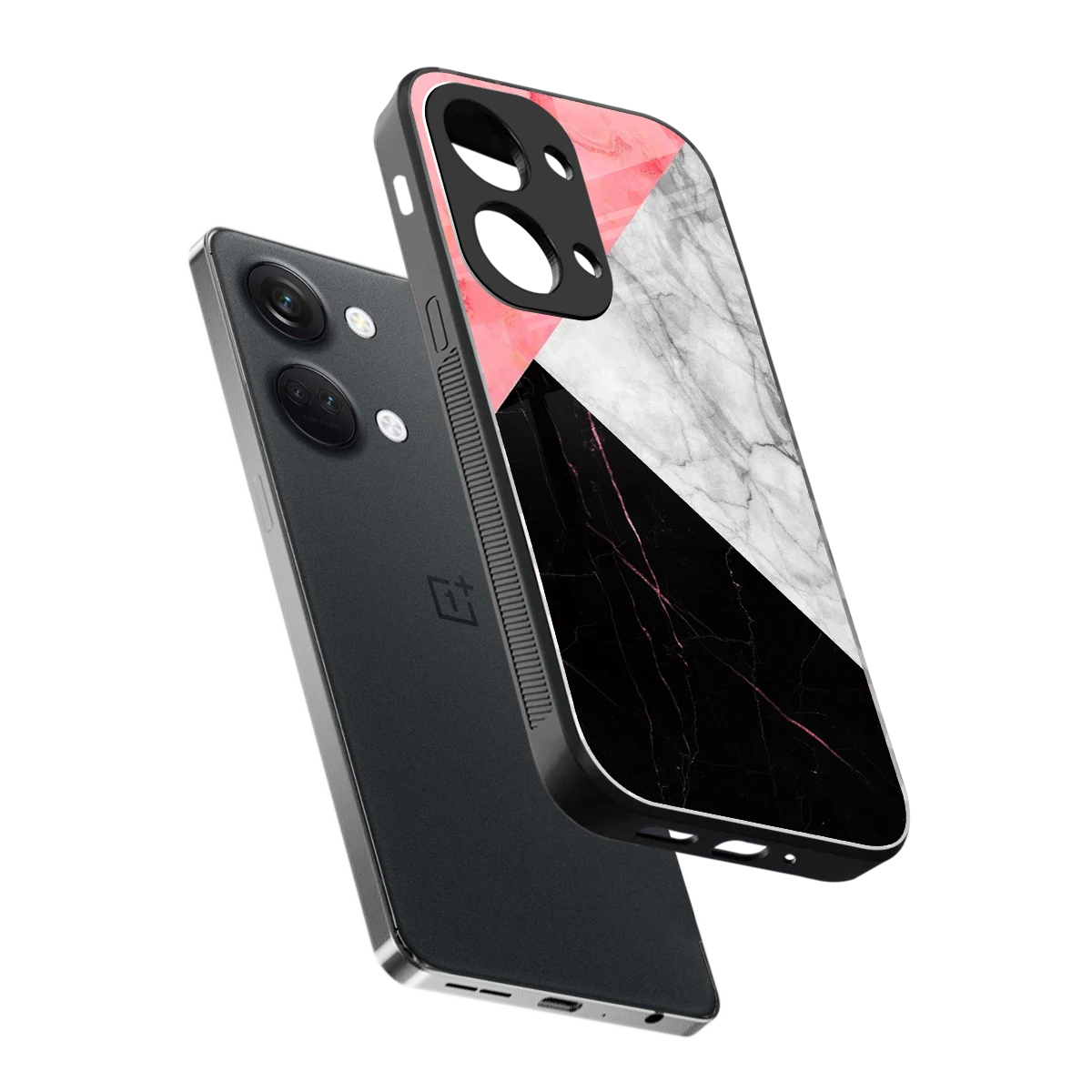 Luxe Trio sleek oneplus nord 3 cover with tempered glass back and TPU edges