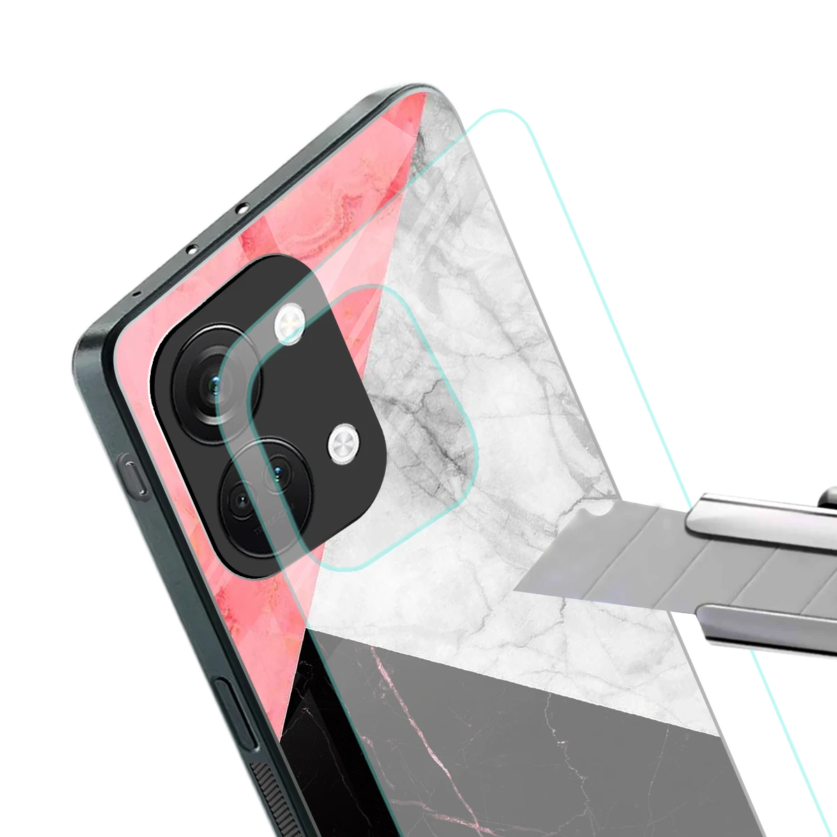 Luxe Trio stylish phone case for oneplus nord 3 | glossy glass and slim fit