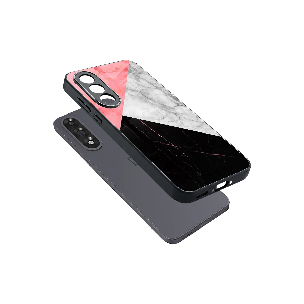 Luxe Trio sleek oneplus nord 5 cover with tempered glass back and TPU edges