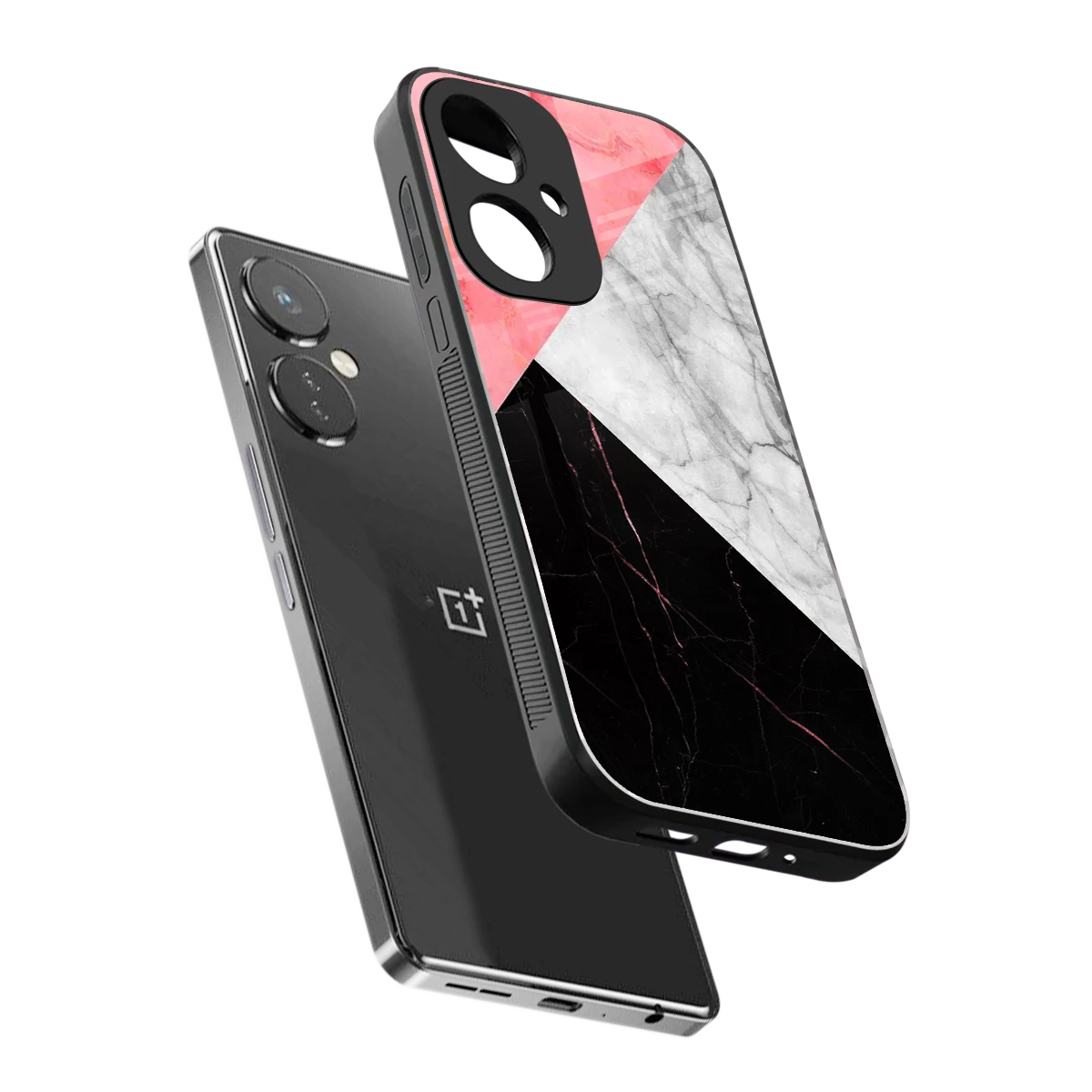 Luxe Trio sleek oneplus nord ce 3 cover with tempered glass back and TPU edges